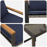  Kompleti pohištva z blazino 3 pcs Siva in mornarsko modra Ratan, (5000301220) | Shoptok.si