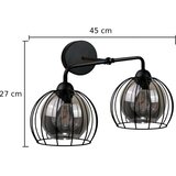  Zidno svetlo SOLO BLACK 2xE27/60W/230V crno/zlatno | Eponuda.com