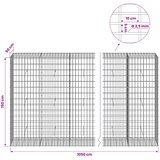  Gabion s žicom debljine 3,5 mm i mrežom 5x10 cm 1050x50x150 cm | shoptok.hr