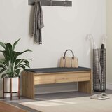  Klupa za hodnik s jastukom Umjetnički hrast 100 x 38 x 46 cm | shoptok.hr