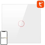  Pametno stekleno LED WiFi stikalo touch TUYA 1-kanalno belo Alexa Google Assistant | Shoptok.si