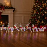  Božićni sob sa sanjkama 7 kom. 140 LED lampica Višebojno - Šareni 7 Akril | shoptok.hr