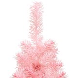  Tanka umjetna polovica božićnog drvca sa stalkom roza 150 cm | shoptok.hr