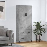 vidaXL Visoka komoda siva betona 69 5x34x180 cm od konstruiranog drva | shoptok.hr