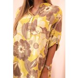 Kesi Włoski Women's cotton shirt with 3/4 roll-up sleeve with button and pocket kiwi | Shoptok.si