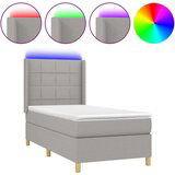  Box spring s madracem LED svjetlosivi 100x200 cm tkanina | shoptok.hr