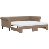  Dnevni krevet na razvlačenje cappuccino 90x200 cm umjetna koža | shoptok.hr
