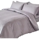 Komplet Prevlek za Odejo iz Egipčanskega Bombaža s Trakovi v Sivi Barvi s Prevlekami za Blazine s Kompletom 330 Niti, 260x220 cm, (20747854)