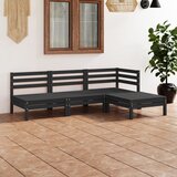 Maison Chic Seti vrtnega pohištva - Vrtna garnitura - Vrtni pohištvo set 4-delna trdna borovina črna, (21809524) | Shoptok.si
