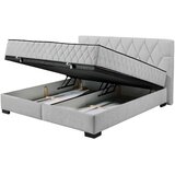 MID.YOU POSTELJA Z VZMETNICO 180 cm x 200 cm , tekstil, leseni material svetlo siva | Shoptok.si