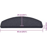  Prostirke za stepenice 15 kom 65x24x4 cm tamno sive i plave poluokrugle velike | shoptok.hr