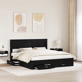  Krevetna konstrukcija Crni hrast 180 x 200 cm Konstruirano drvo | shoptok.hr
