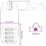  Tunelski šator s krovom Siva i narančasta 318 x 275 x 140 cm | shoptok.hr