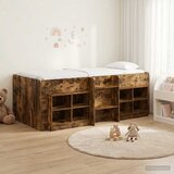  Loft krevet s ormarom 3 kom. Dimljeni hrast Konstruirano drvo Smeđa 98.5 x 200 cm Cijene