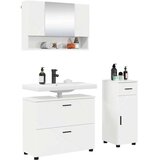  Komplet pohištva za kopalnico s predalom 3 pcs Visok sijaj bela, (5000092917) | Shoptok.si