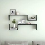  Zidne police 2 kom crne 100 x 15 x 20 cm od iverice | shoptok.hr