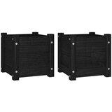 vidaXL vrtne sadilice 2 kom crne 31 x 31 x 31 cm od masivne borovine | shoptok.hr