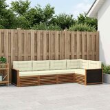  Set vanjskih sofa 5 pcs Prirodna i krem 323 x 164,5 x 73 cm | shoptok.hr