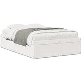 Maison Chic Posteljni okvir - Dvoposteljna postelja - Zakonska postelja brez vzmetnice bel 120x200 cm trdna borovina-J11177, (21776974) | Shoptok.si
