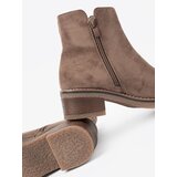 Shelvt Classic dark beige ankle boots with a stable heel | ePonuda.com