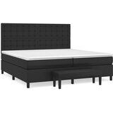  s oprugama i madracem crni 200x200 cm od umjetne kože | shoptok.hr