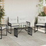  stol Crna 80 x 40 x 40 cm PE Rattan i Staklo | Eponuda.ba