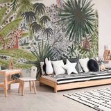  Foto tapeta - Flora of Madagascar - Tropical Landscape With Watercolour Animals 100x70 Premium | shoptok.hr