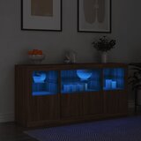 The Living Store Komoda z LED lučkami dimljen rjav hrast 142,5x37x67 cm - Komoda, (21448465) | Shoptok.si