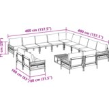 vidaXL Sjedeća garnitura za vrt 14 pcs Antracit Čelik | shoptok.hr