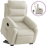 Maison Chic Naslanjač - Relax naslanjač s funkcijo vstajanja krem žamet, (22061355) | Shoptok.si