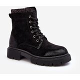 Boto Women's Decorated Lace-up Ankle Boots Black Santelia | shoptok.hr