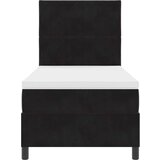 vidaXL Postelja z vzmetnico Črna 100x200 cm Žamet | Shoptok.si