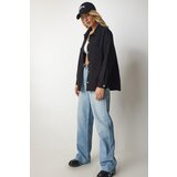  Women's Black Gabardine Linen Shirt Jacket | Eponuda.ba