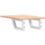  Zidna polica za umivaonik od čelika i masivne hrastovine Smeđa 40 x 60 x 2 cm | shoptok.hr