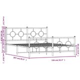 Metalni okvir kreveta uzglavlje i podnožje crni 150x200 cm | shoptok.hr