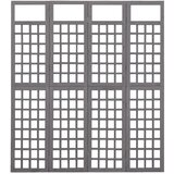 Furnova 4-delni paravan/mreža iz lesa jelke sive barve 161x180 cm, (21930029) | Shoptok.si