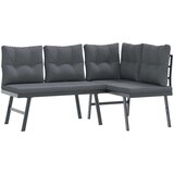 5-dijelni set vrtnih klupa s jastucima crni čelični | shoptok.hr