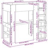  Okvir kreveta na kat s stolom Umjetnički hrast 80 x 200 cm | shoptok.hr