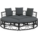 vidaXL Zunanja lounge postelja brez baldahina Black Poly Rattan | Shoptok.si