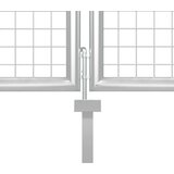 vidaXL vrtna vrata čelična 400 x 150 cm srebrna | shoptok.hr