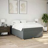 vidaXL Box spring postelja z vzmetnico temno siva 160x200 cm blago | Shoptok.si