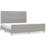  Posteljni okvir z vzglavjem svetlo siv 160x200 cm blago, (20904196) | Shoptok.si