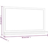  Kupaonsko ogledalo boja dimljenog hrasta 60x10,5x37 cm drveno | shoptok.hr
