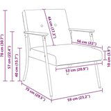  Fotelja Tamno siva 59 x 75 x 78 cm Tkanina s uvijenim učinkom | shoptok.hr