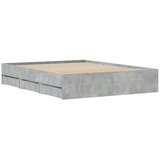  Okvir kreveta s ladicama siva boja betona 140x190 cm drveni | Eponuda.com