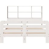 vidaXL Posteljni okvir brez vzmetnice bel 140x200 cm trdna borovina | Shoptok.si