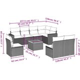 vidaXL 9-dijelni set vrtnih sofa s jastucima bež od poliratana | shoptok.hr