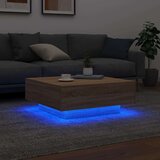 vidaXL klubska mizica z led lučmi sonoma hrast 80x80x31 cm | Shoptok.si