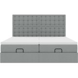 vidaXL Otomanski posteljni okvir z vzmetnicami siv 160x200 cm blago | Shoptok.si