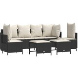 Maison Chic Seti vrtnega pohištva - Vrtna garnitura - Vrtni pohištvo set 5-delna z blazinami črn poli ratan, (21814188) | Shoptok.si